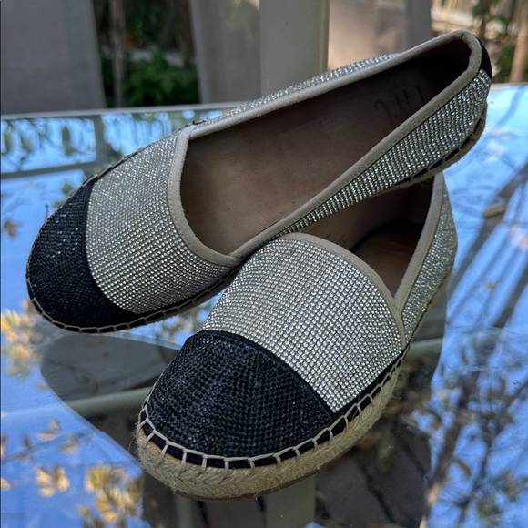 INC Sparkling Black, Silver Espadrilles 7M ladies NWOT - Picture 1 of 6